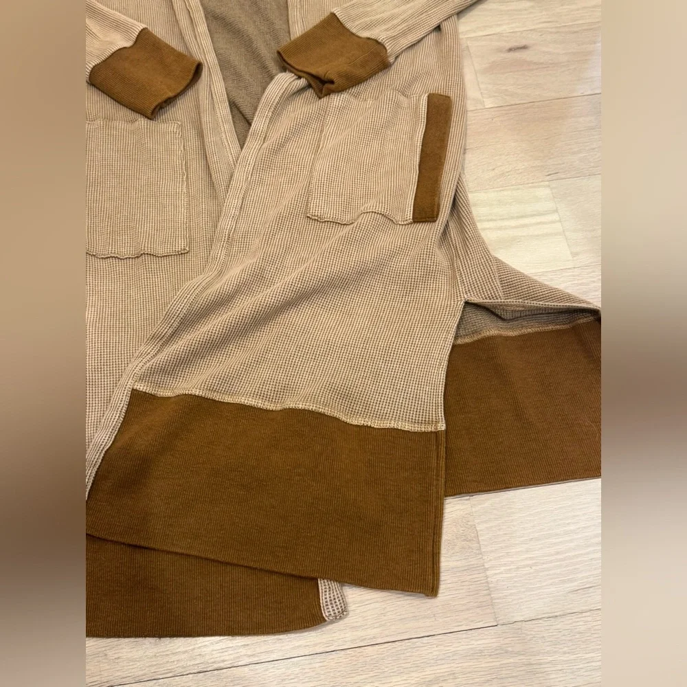 NEW Buckle BKE XS Brown Hoodie Duster Cardigan Sweater Mystree NWT Hooded Top - Picture 3 of 9
